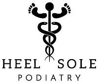 Caduceus symbol with text below.
